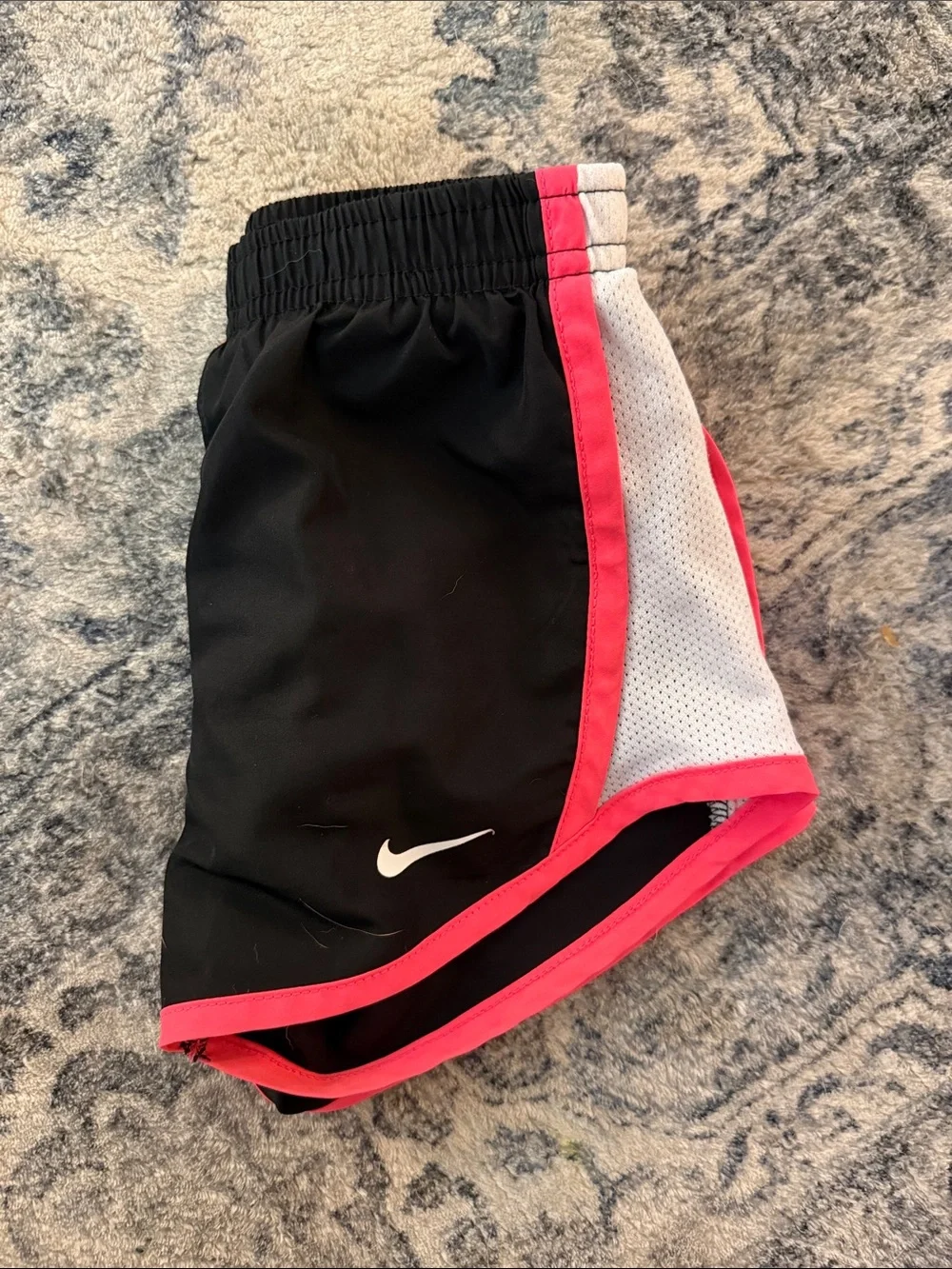 Nike Toddler Girls  Black Athletic Shorts with Pink Trim • 4T